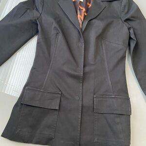 Dolce & Gabbana Black Blazer with Animal Print Lining